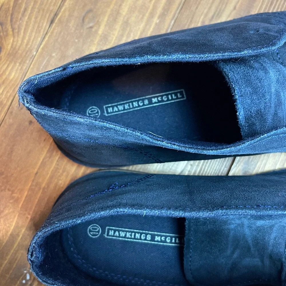 Hawkings McGill navy blue suede chukka boots size 10 no laces